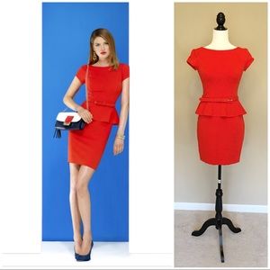 CACHE Red Peplum Dress